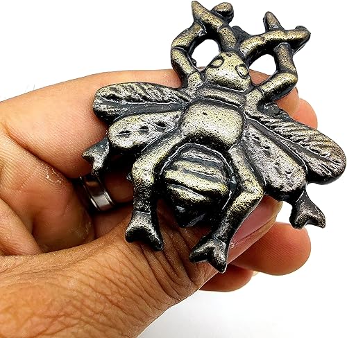 Miniatura 3 de 5MOONSUN5 Juego de 2 pomos de hierro fundido de abeja de miel para gabinete, pomos de cajón, pomos de metal, tiradores de cajón, pomos de puerta,