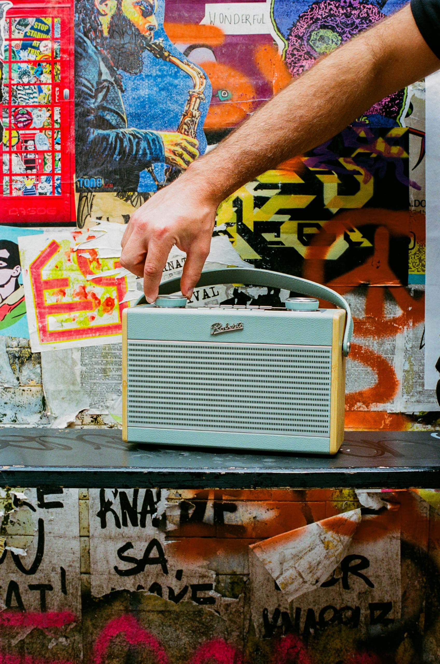 Rambler Max, Radio Portable connectée, Dab+/FM/Bluetooth/WiFi Bleu Ciel