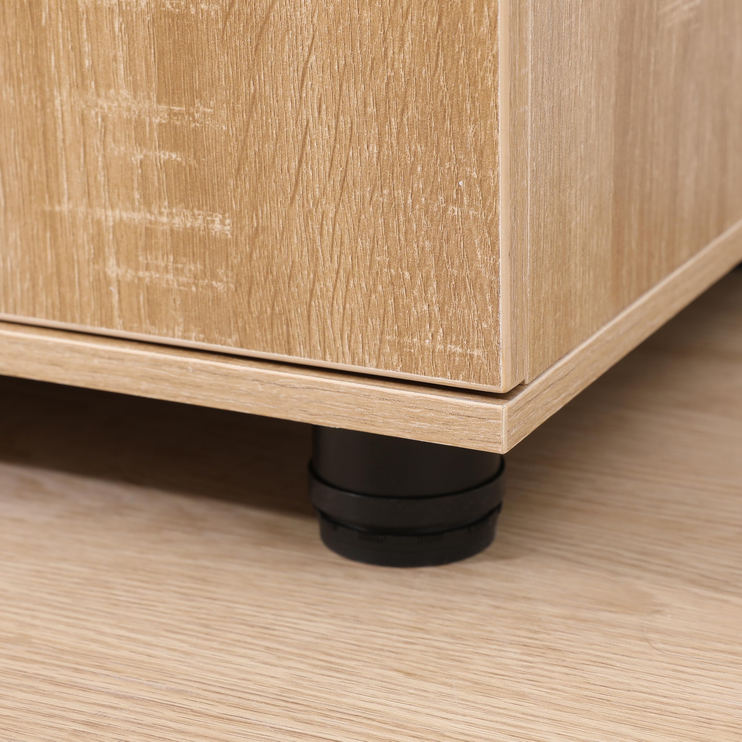 MMT Aufbewahrungsschrank aus Eiche, Büroschrank mit abschließbaren Türen, 75 cm hoch, Bücherregal aus Holz für Büromöbel und Garagenwerkzeugaufbewahrung, sichere Büroschränke für Dokumente