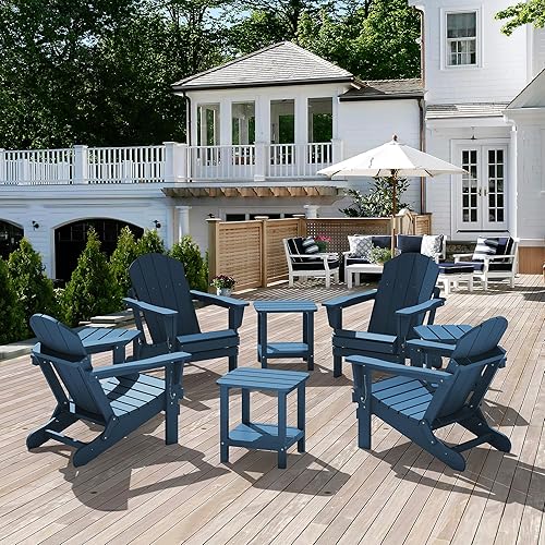 Miniatura 79 de SERWALL Mesa auxiliar doble Adirondack rectangular, color marrón