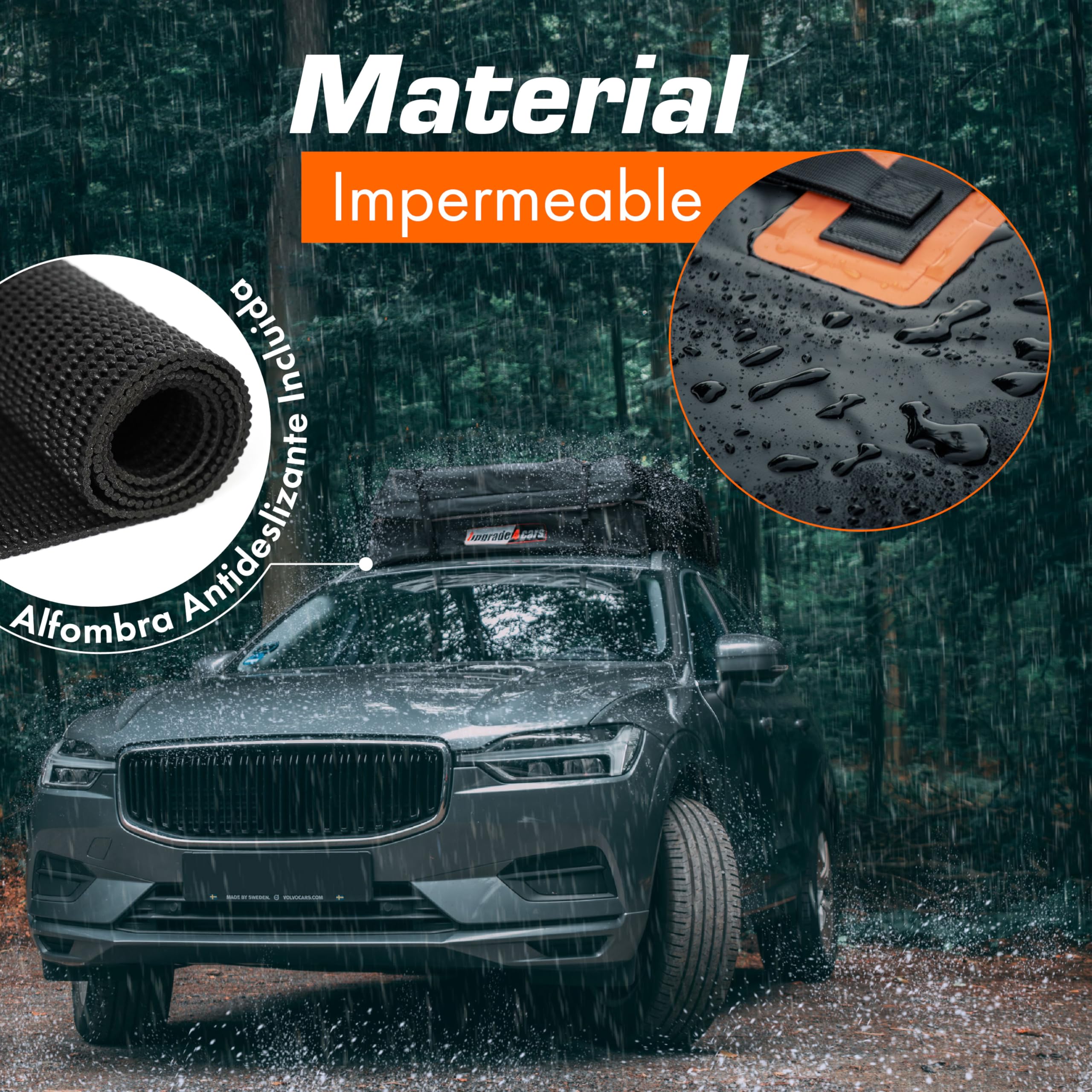 Upgrade4cars Bolsa de Techo para Coche 566L | Portaequipajes sin Barra Incluye Todos los Accesorios | Cofre Universal Plegable e Impermeable 130 x 110 x 40 cm
