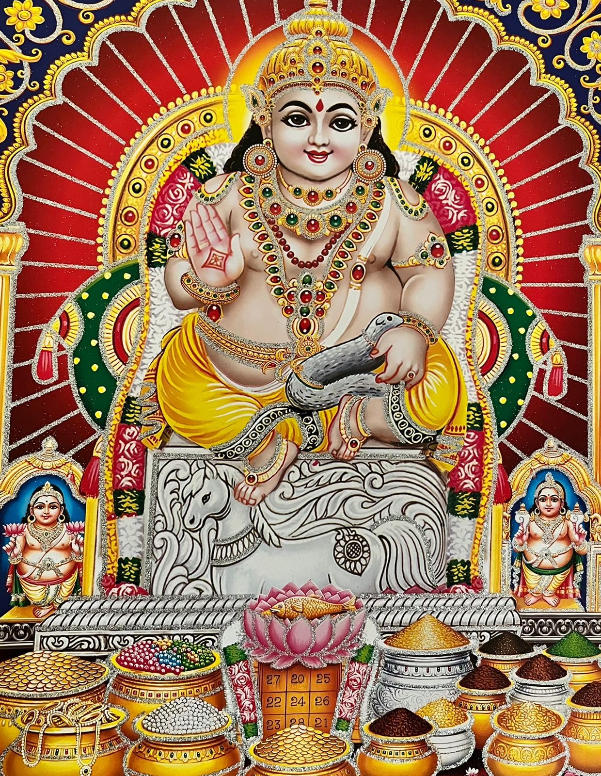 Kuber Bhandari | Kuber ji Religious Waterproof Vinyl Sticker Poster || (12 inc X 18 inch)