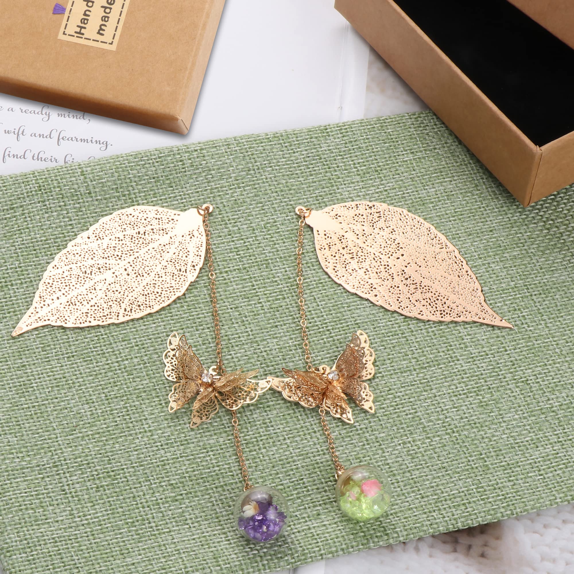 WOOXDYUK Marque-page En Métal Avec Rose Rouge Avec Boîte Cadeau Pour