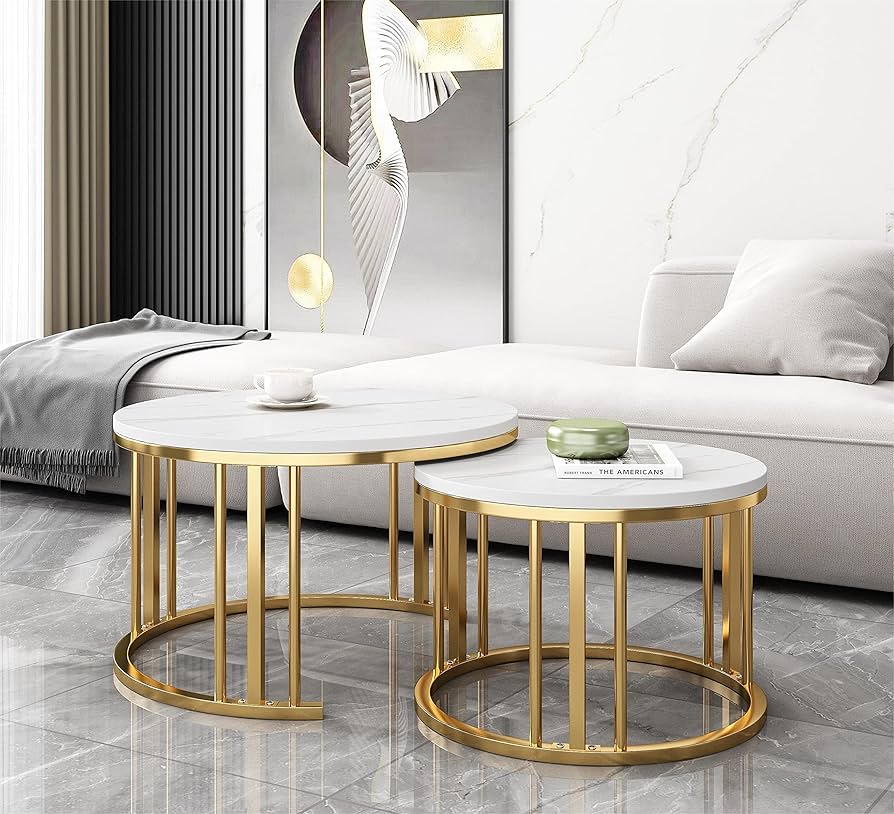 Amazon.com: QLJJSD Round Nesting Coffee Table Set of 2