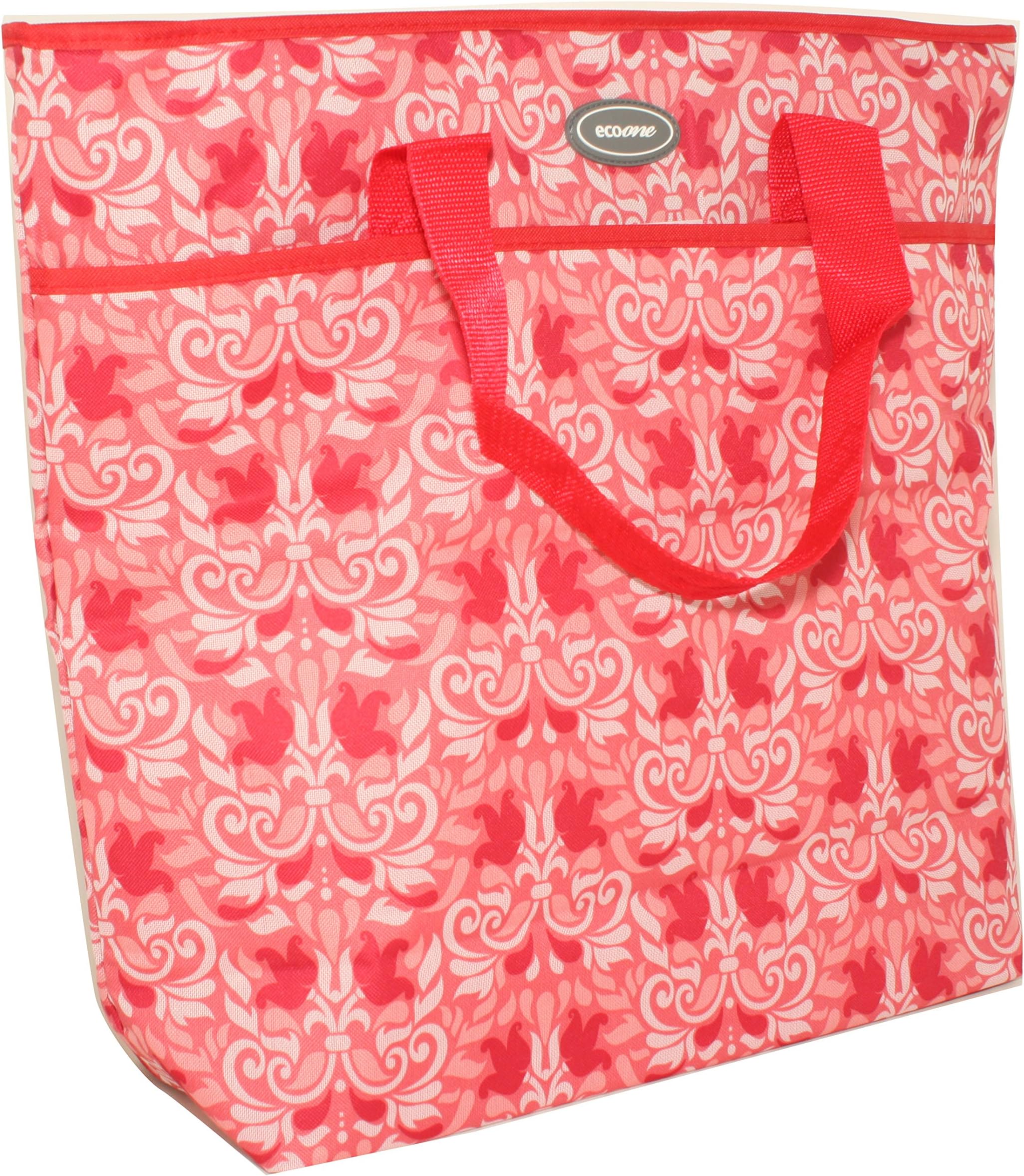 Silver One Durable & Reusable Premium Large Insulated Heavy Duty Cooler Tote Lunch Bag for Picnic/Beach | Zip Closure By Eco One