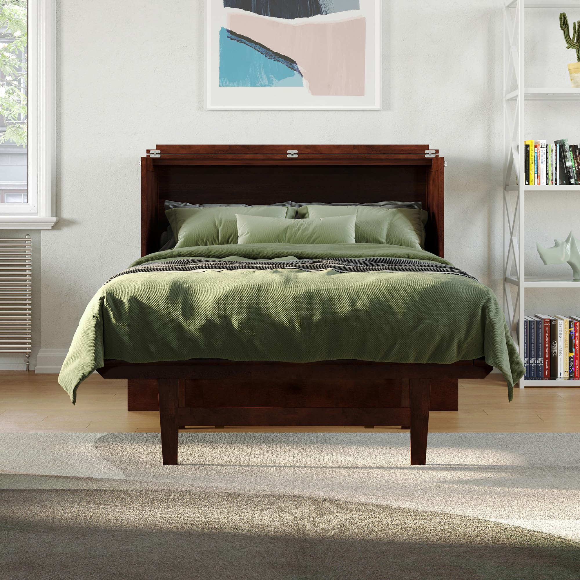 Amazon.com: AFI, Northampton Full Size Murphy Bed Desk with Memory
