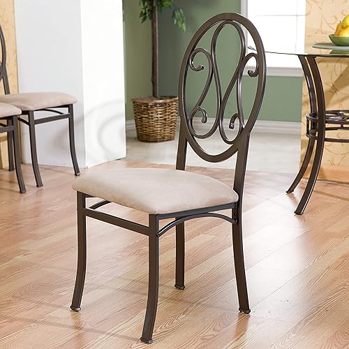 Miniatura 2 de SEI Furniture Lucianna - Sillas de comedor 4 unidades color marrón oscuro con asiento de ante beige