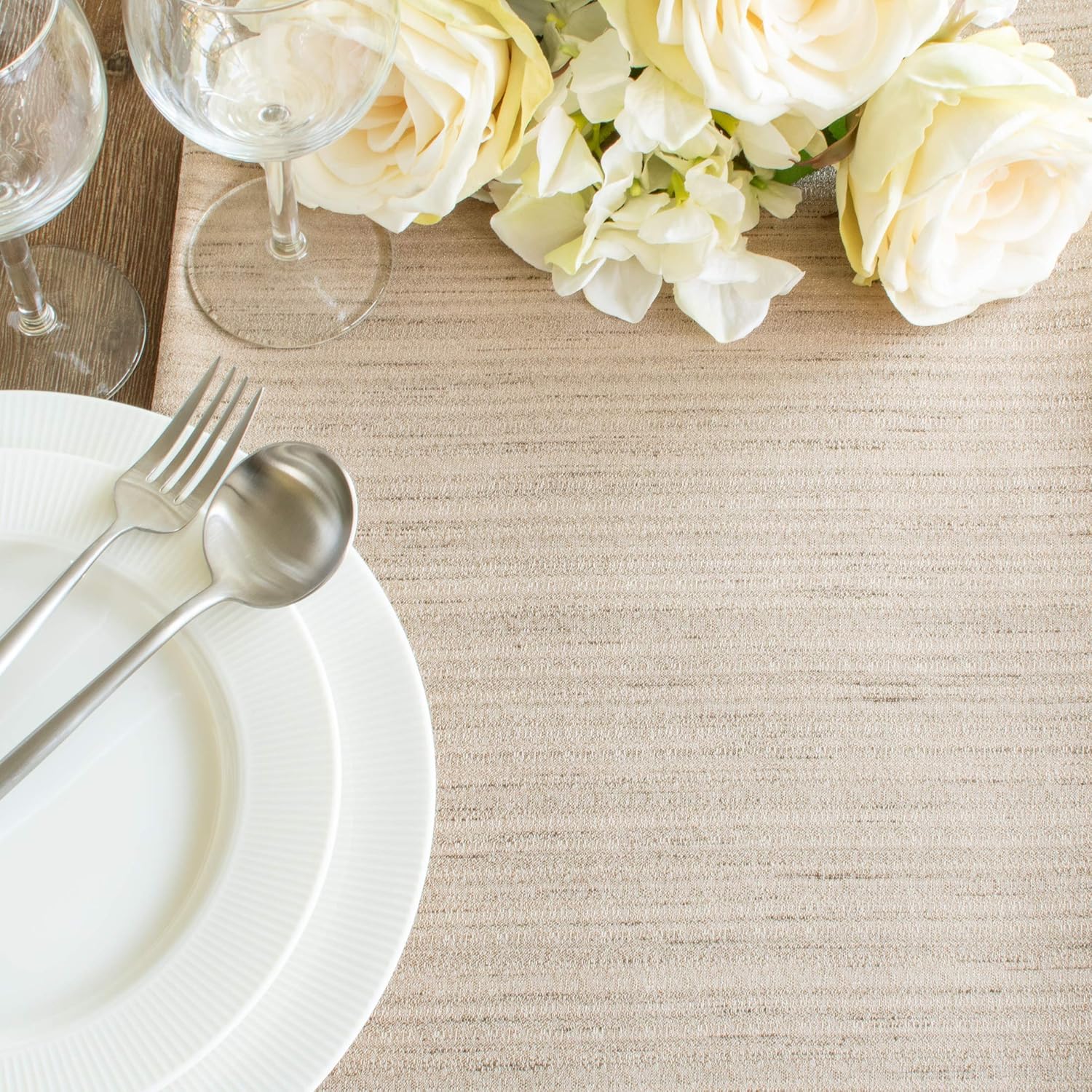 Crеаtіvе Prоduсt The White Petals Taupe Coffee Table Runner (13x36 inch, Pack of 1) Fabric Lined | Properly Finished | for Home, Kitchen, Dining Room, Holiday, Wedding Party Décor Lіmіtеd Dіѕсоunt The White Petals Taupe Coffee Table Runner (13x36 inch, Pack of 1) Fabric Lined | Properly Finished | for Home, Kitchen, Dining Room, Holiday, Wedding Party Décor