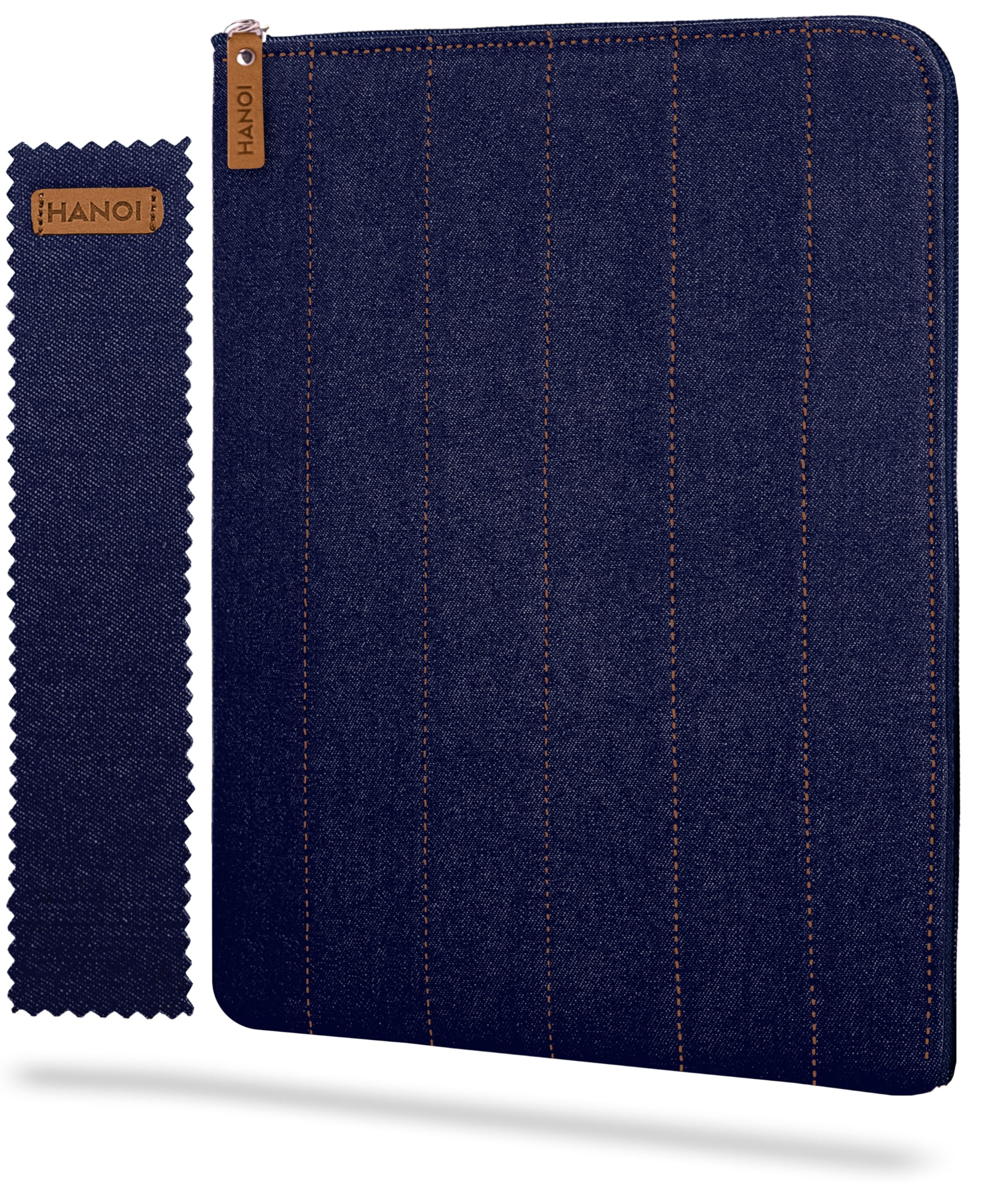 Funda para Libros de Lectura con Cremallera, Funda Acolchada para Libros, Portalibros para Agenda, Diario Personal, Cuaderno de Notas. Regalo para Amantes de los Libros (Azul oscuro)