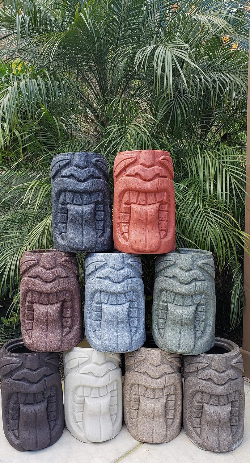 Tongue Tiki Planter (Granite Green)