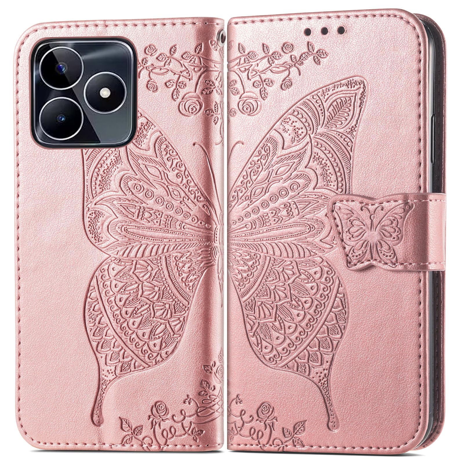 Custodia Portafoglio Per Realme C53 - Cover In Pelle PU Con Slot Per Carte E Supporto 991587