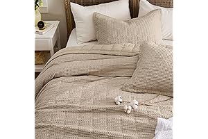 Bedsure 100% Cotton Waffle Knit Lightweight Quilt Set