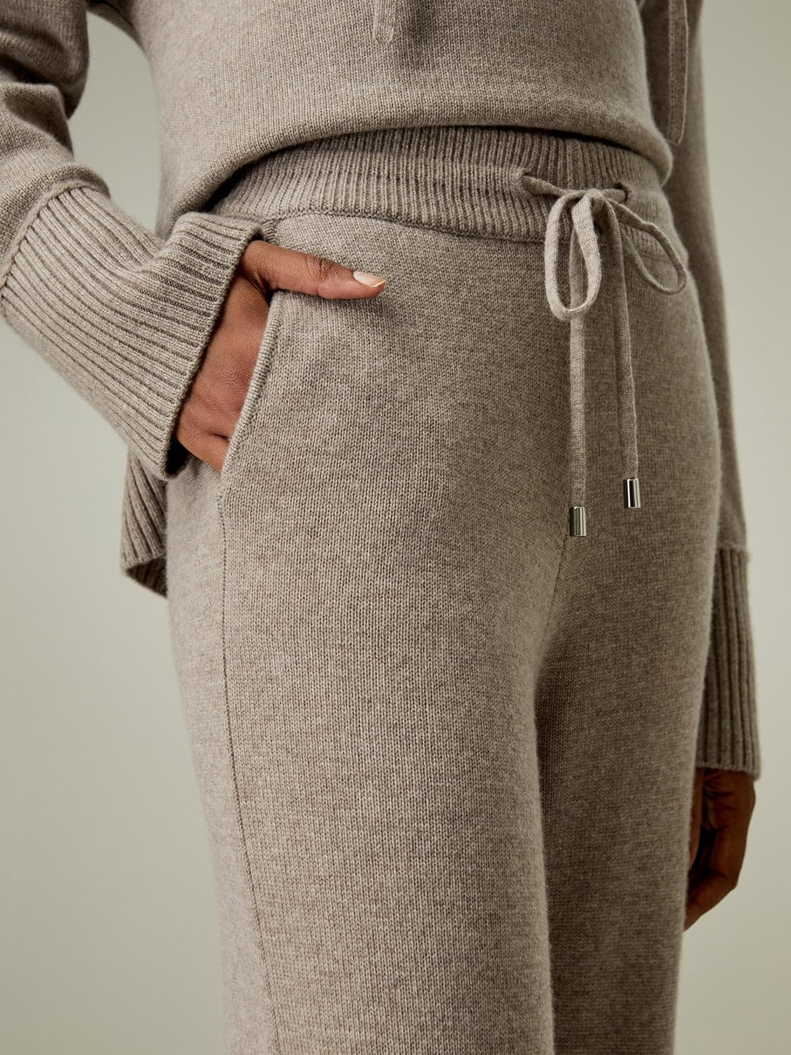 LilySilk Wool Trouser Women Full Length Wide Leg Ladies Pants Oversize Fit Casual Legging with Woven Plain Knit Pattern - Image 3