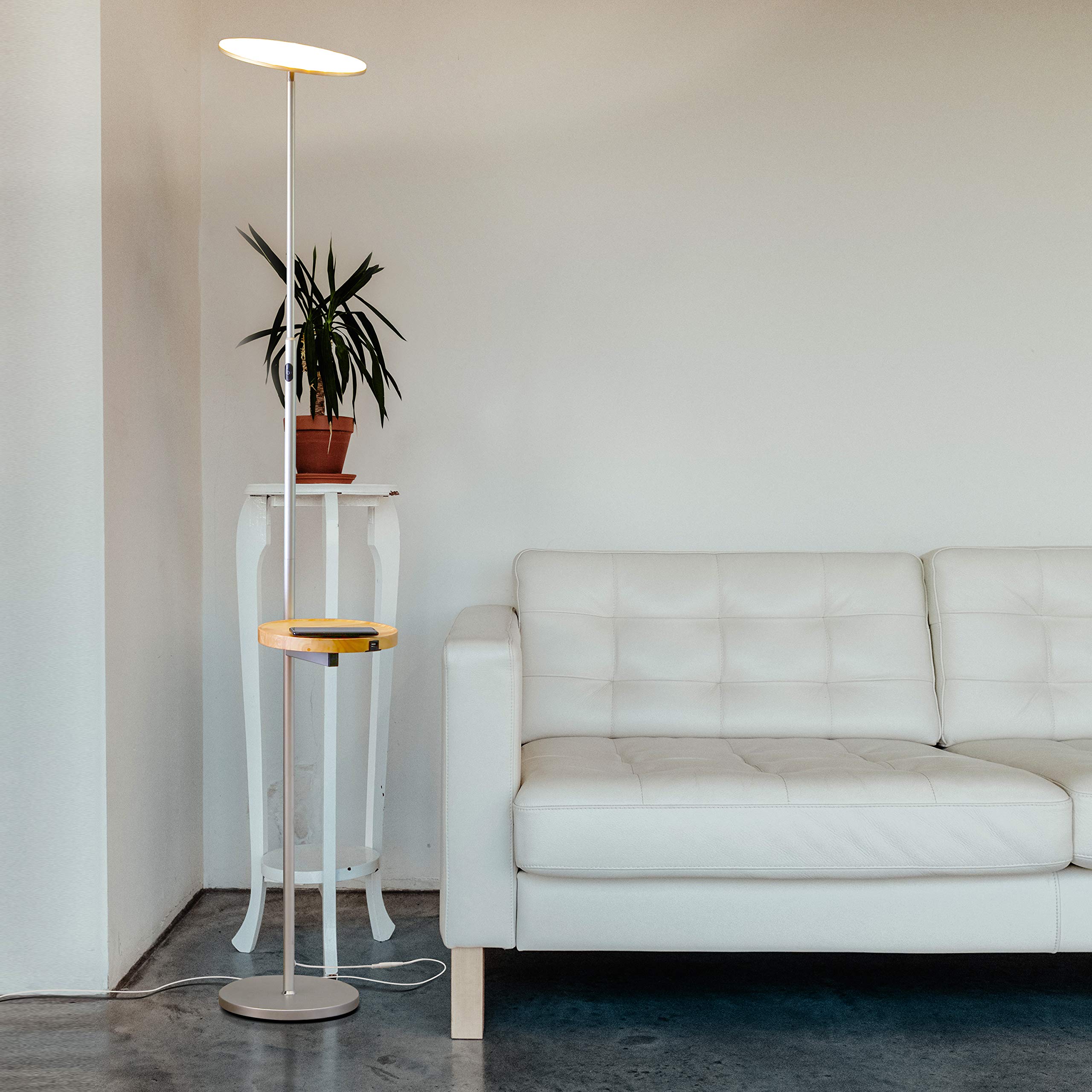 Buy Brightech Sky Ultra LED Floor Lamp Wireless Charging and Table Top Shelf Tall Standing