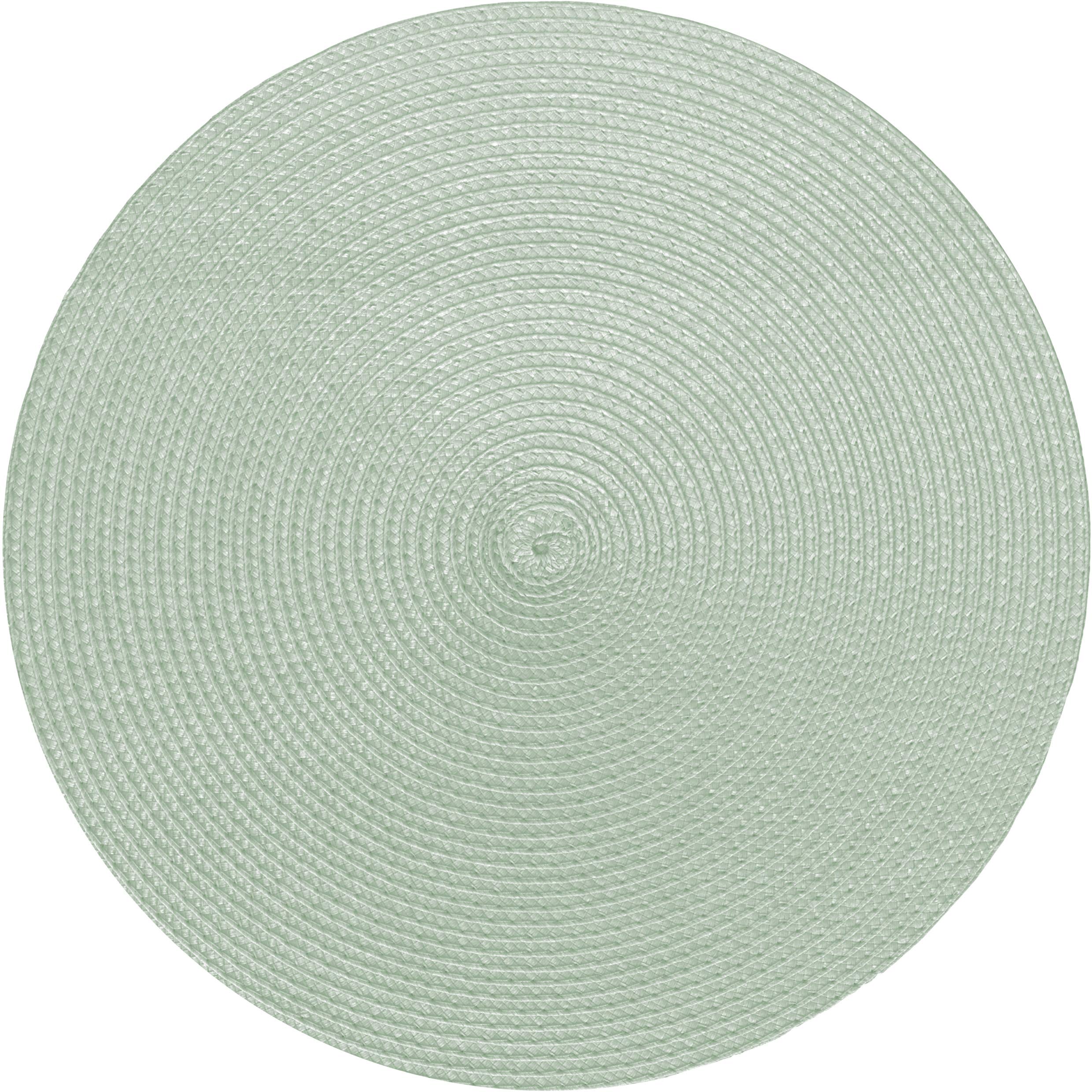 Venilia Tischset Grün Rund, Platzset, Tischwäsche, Platzdeckchen für Esszimmer, gewebt, 4er Set, lebensmittelecht, 38 cm, 4 Stück, 59123 (Packung mit 2)
