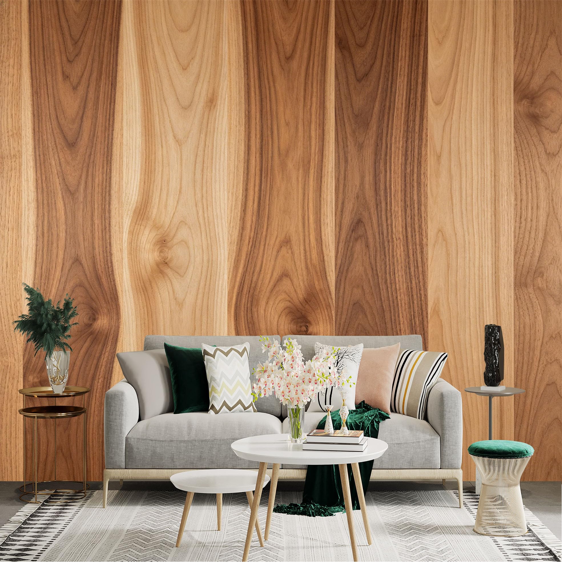 Lnzczhyre Dbh260521169 Custom Size Wall Sticker Mural， Natural Wood Grain Texture， Rustic Brown Timber Pattern， Modern Minimalist Home Decor， For Wall Decoration， Peelandstick Wall Decals.