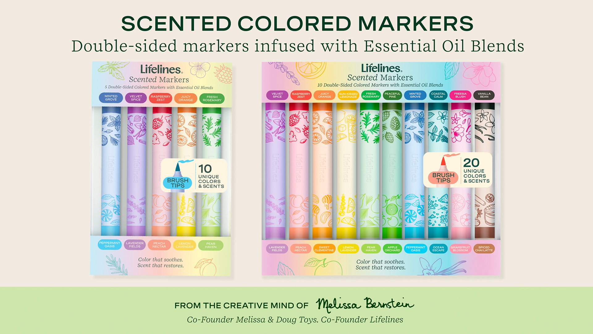Amazon.com: Lifelines Scented Colored Markers, 10 Double-Sided