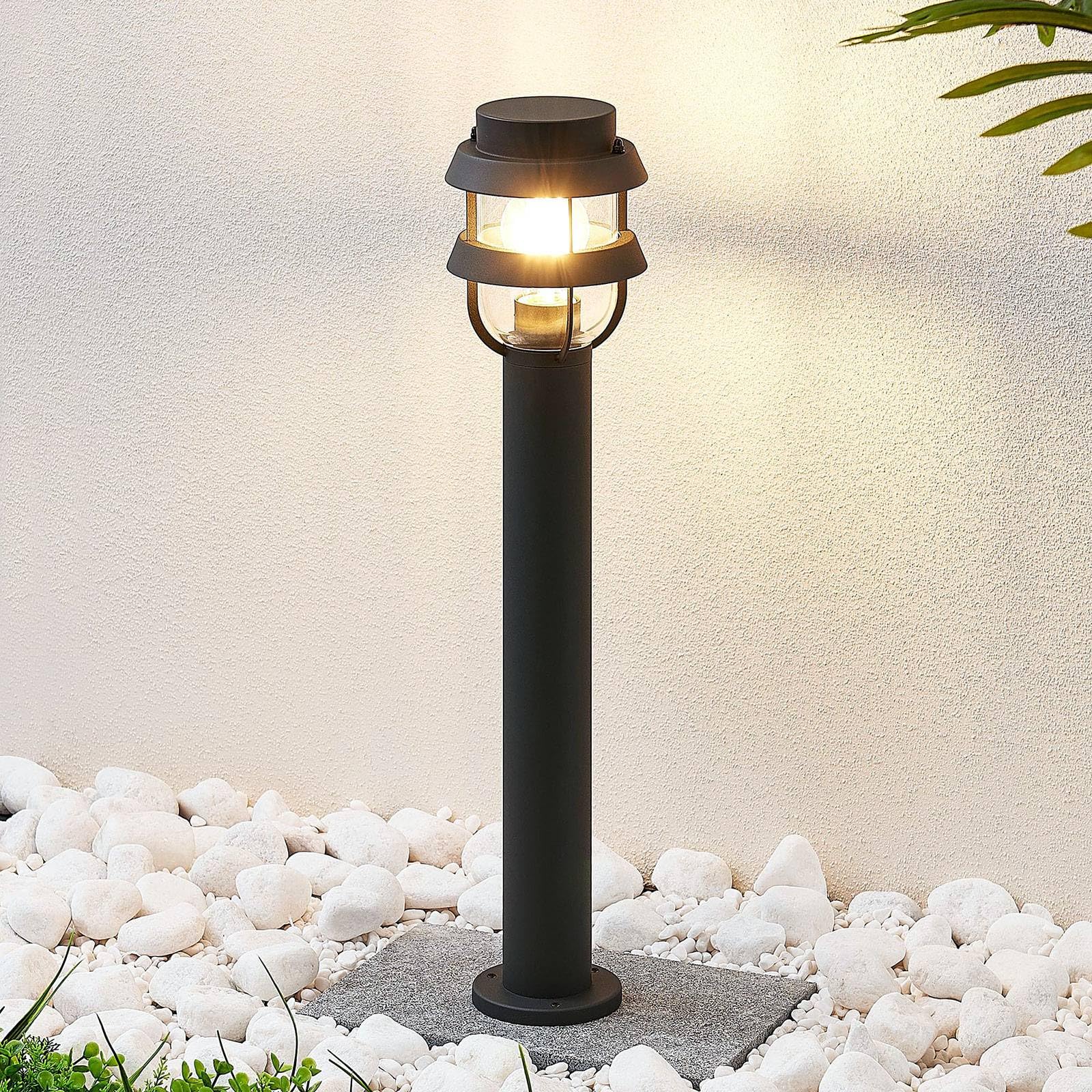 Lindby Lampada da esterni dimmerabile (Moderno) colore Nero, in Alluminio lampioncino paletto luminoso lampada viale lampione