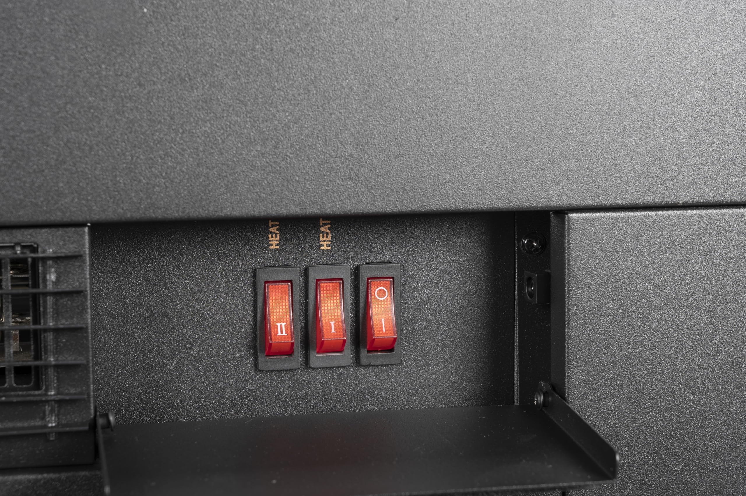 Chicago Camineo Elettrico - Caminetto Elettrico con Riscaldamento, Pannello di Controllo e Timer - Stufa Elettrica con Fiamme LED - 1800W - Modello da Incasso - Nero