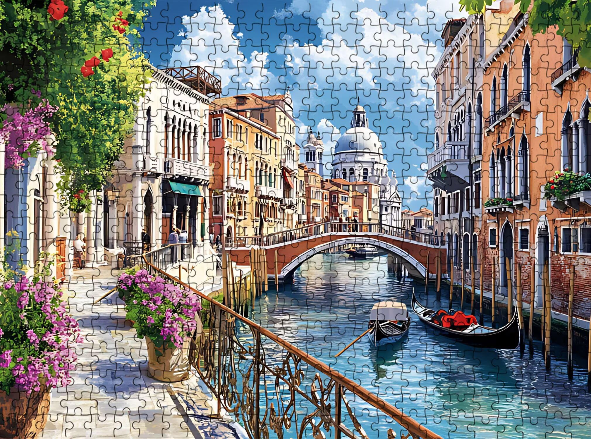 Città architettura-2 Puzzle 1000 Pezzi per Adulti, Puzzle in Legno - Collezione Classica con Poster Incluso - Sfida di Concentrazione e Passatempo Antistress, Gioco per Famiglia, 75 x 50 cm f0-47