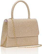 Larcenciel Women's Clutches, Sparkly Handbags for Women with Detachable Chain, Top Handle Evening Clutch Bag, Elegant Crossbody Bag Fashion Shoulder Bag for Party Prom Wedding