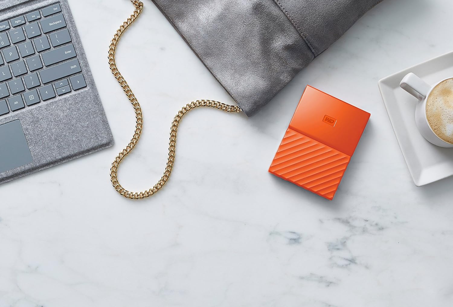 WD 1TB Orange My Passport Portable External Hard Drive - USB 3.0 - WDBYNN0010BOR-WESN