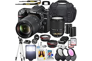 Nikon D7500 DSLR Camera Bundle with Lens, Memory Cards, Flash, Filter, and Accessories (Renewed)