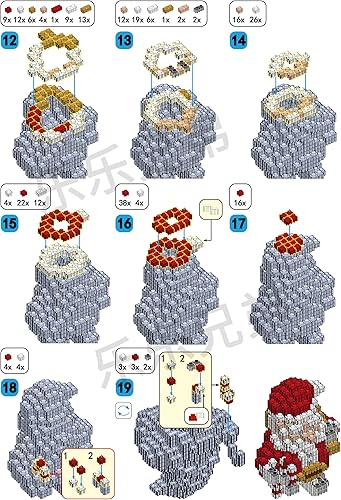 Miniatura 9 de Bloques apilables de Navidad compatibles con Lego, Navidad, Papá Noel, juego de microbloques de construcción, caja de regalo de Año Nuevo, regalos