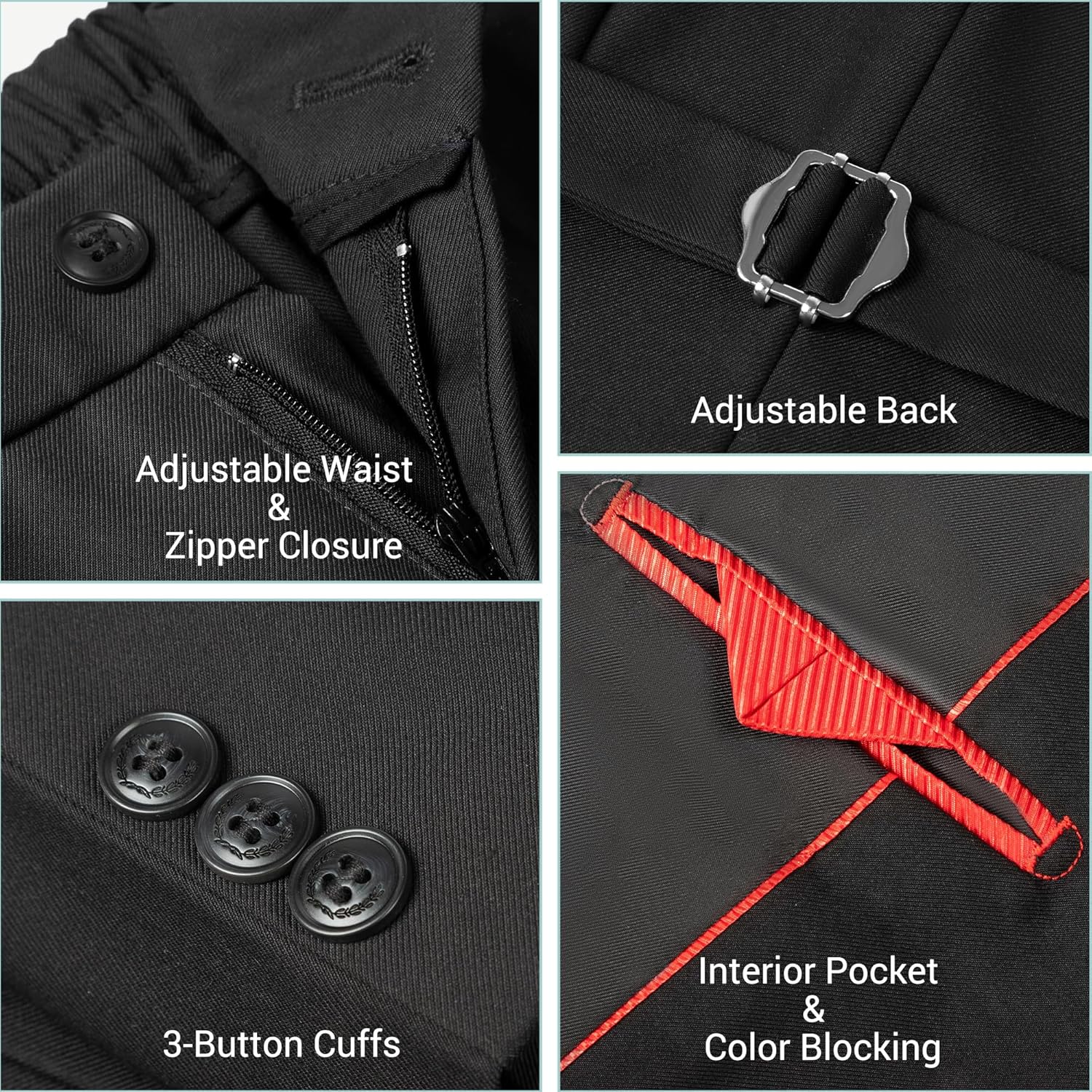 Boys Slim Fit Suit, Formal Tuxedo Dress Suit Set for Teenage Boy 5Pcs Toddler Suits Wedding Outfit Homecoming - Image 3