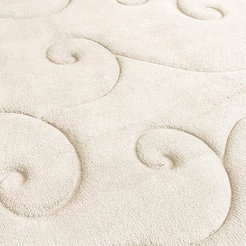 Miniatura 2 de Lavish Home - Juego de 2 tapetes de baño de espuma viscoelástica con parte superior de forro polar coral en relieve, alfombras absorbentes