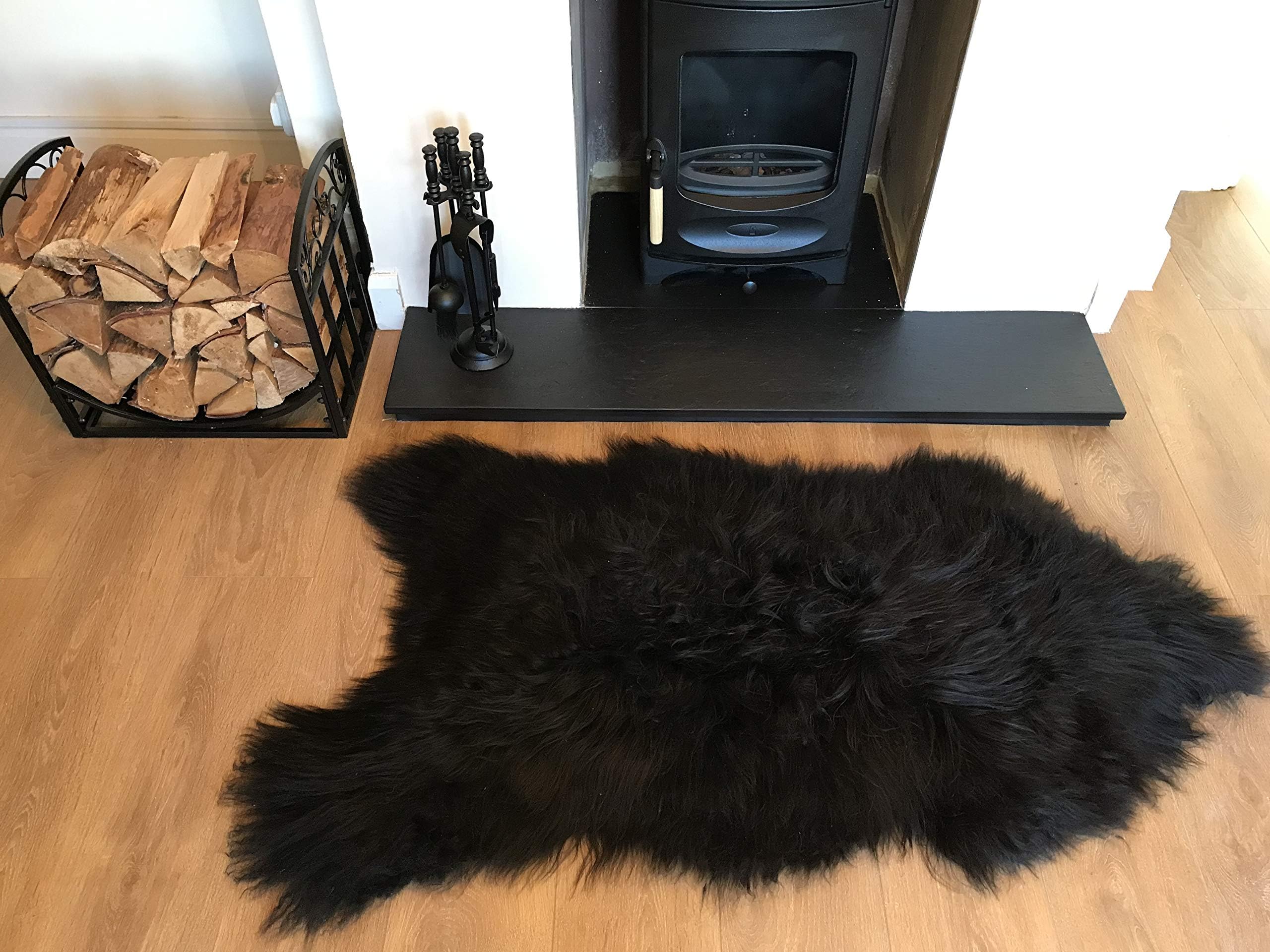 RUGPOLNatural Soft & Long Icelandic Sheepskin Rug - Extra Long Wool 125-135CM LONG