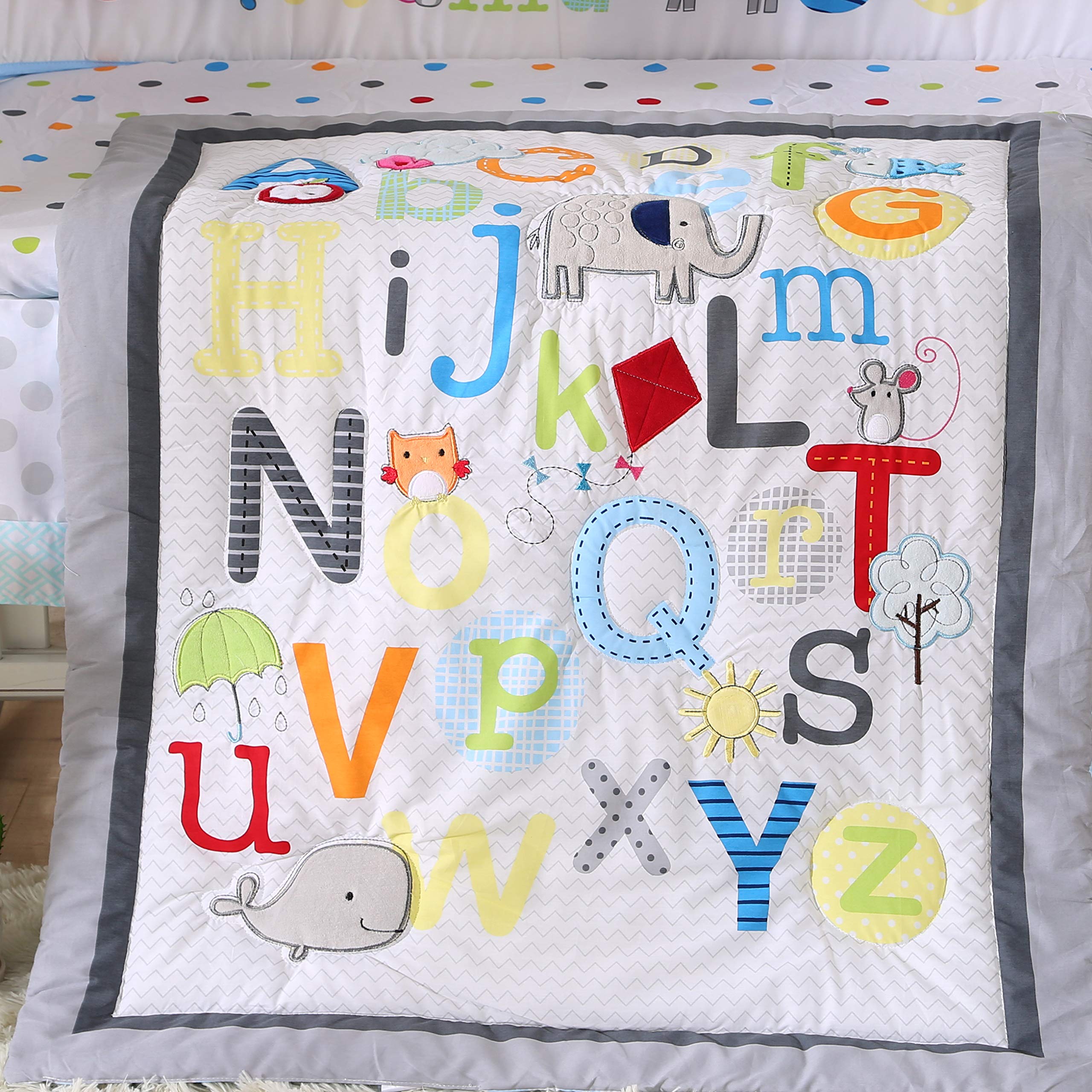alphabet crib bedding