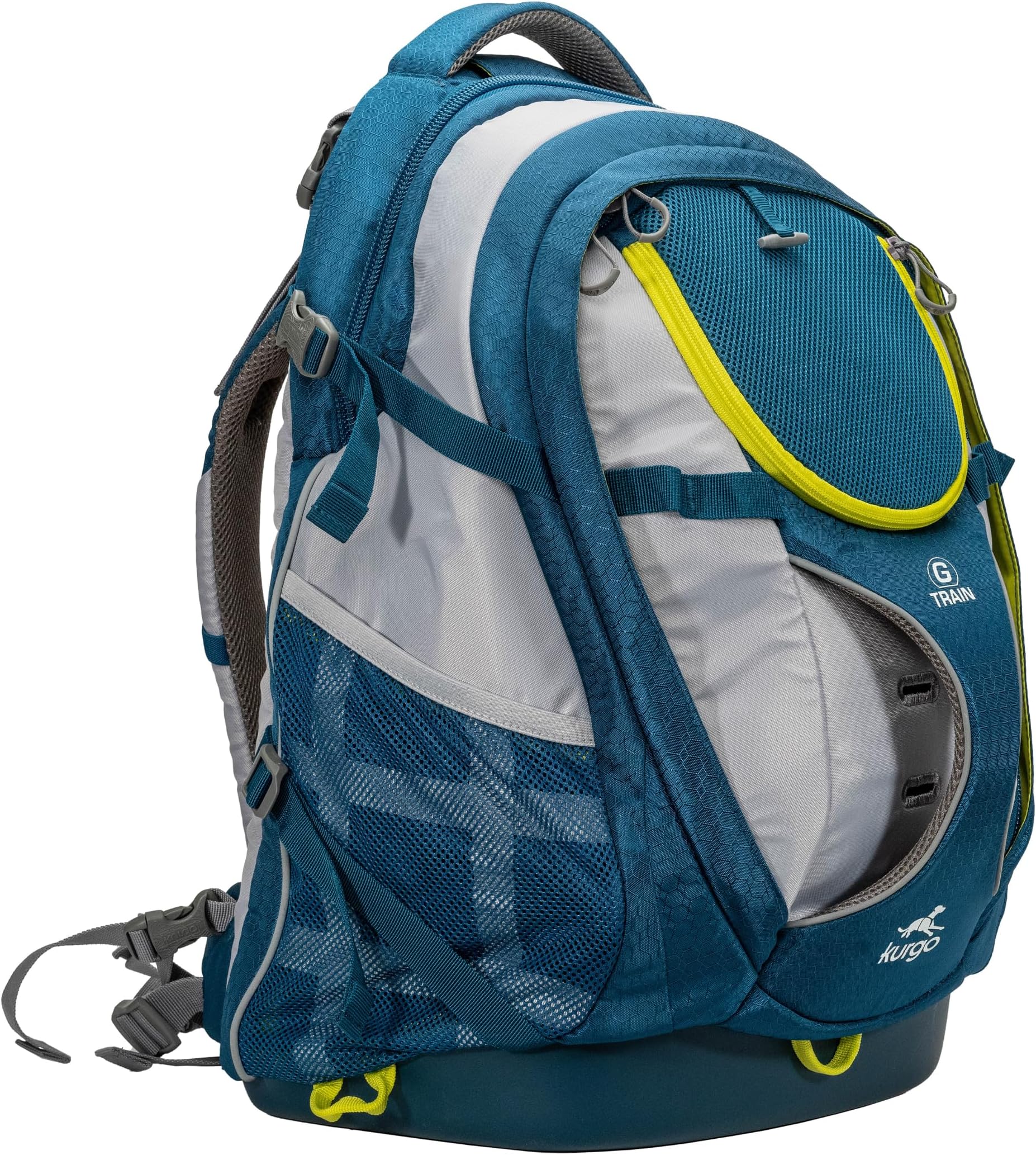 Kurgo G-Train Dog Carrier Backpack - Comfortable Travel Bag for Pets Up to 25 lbs - Waterproof Bottom - Multi-Compartment Pack - Dog Hiking Gear - Rugged Adventure Backpack - Ink Blue