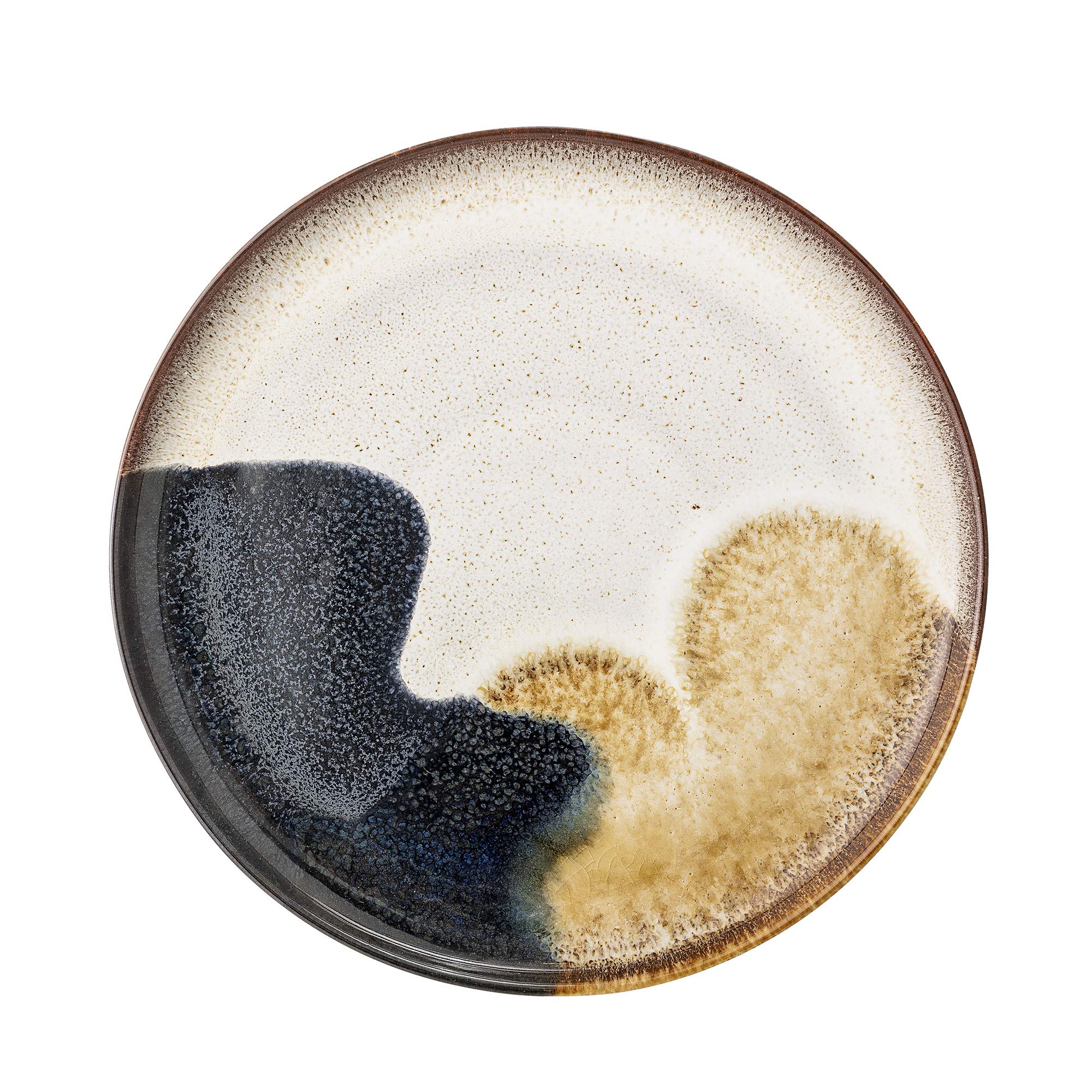 Bloomingville Jules Ceramic Plate 28 cm Natural Yellow Brown Blue