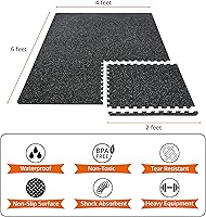 Vista 2 de Tapete Sivan Health and Fitness® de goma de alta densidad en forma de puzle para hacer ejercicio - Mosaico que encaja para gimnasia - 2,2 m2