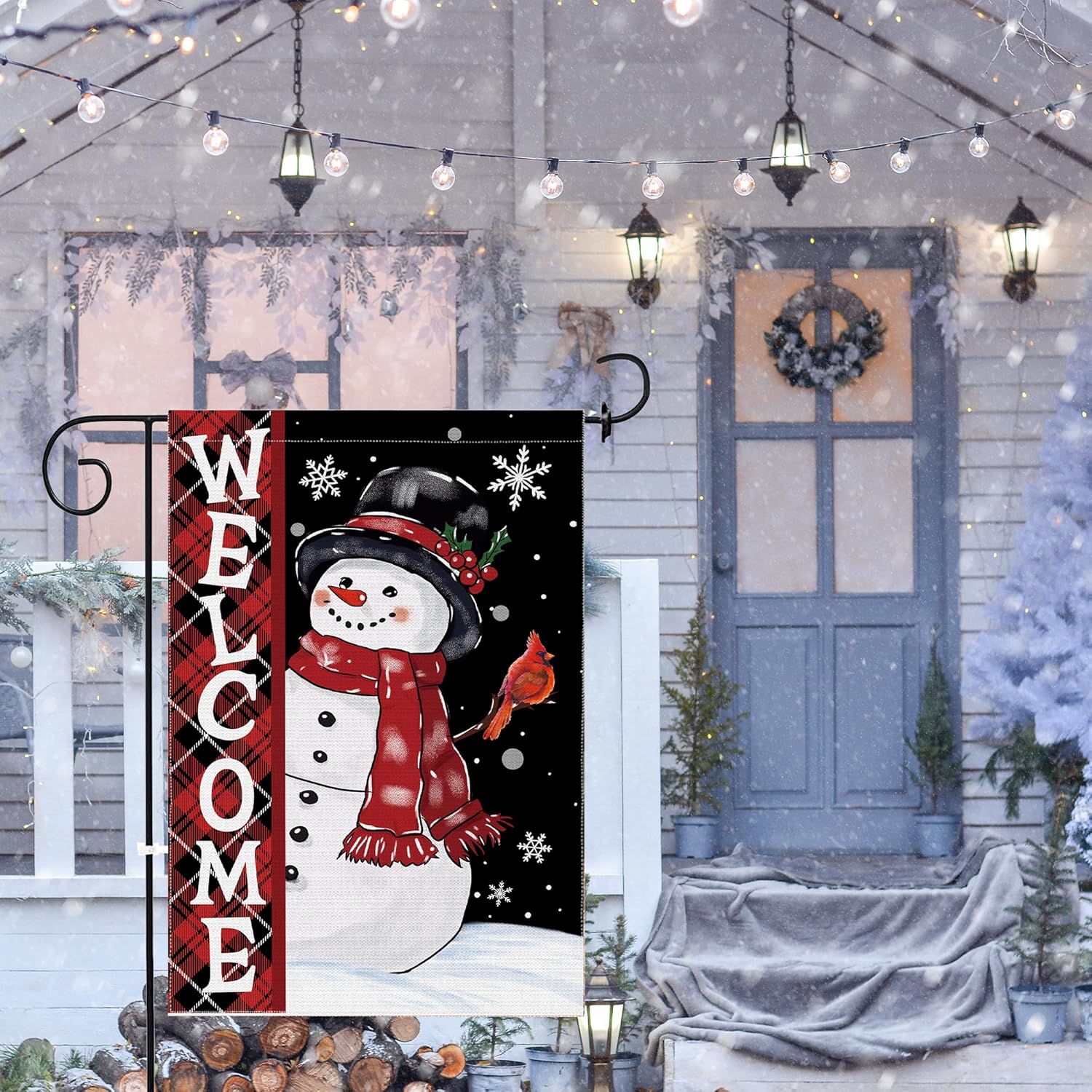 Christmas Snowman Garden Flag, Christmas Decor Yard Flag 12x18 Double Sided Winter, Snowman Garden Flags Signs Home Decorations Rustic Welcome Outdoor Farmhouse Xmas - Image 7