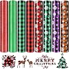 Christmas HTV Vinyl 8 Sheets Christmas Heat Transfer Vinyl Snowflake Buffalo Plaid Print HTV Iron on Christmas Vinyl for Cricut or Silhouette Cameo 12×10 in