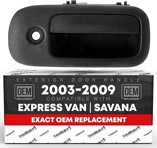 T1A Manija de Puerta Trasera Exterior con Bisagras del Lado del Pasajero - Compatible con Chevrolet Express 1500 2500 3500 2003-2009; GMC Savana