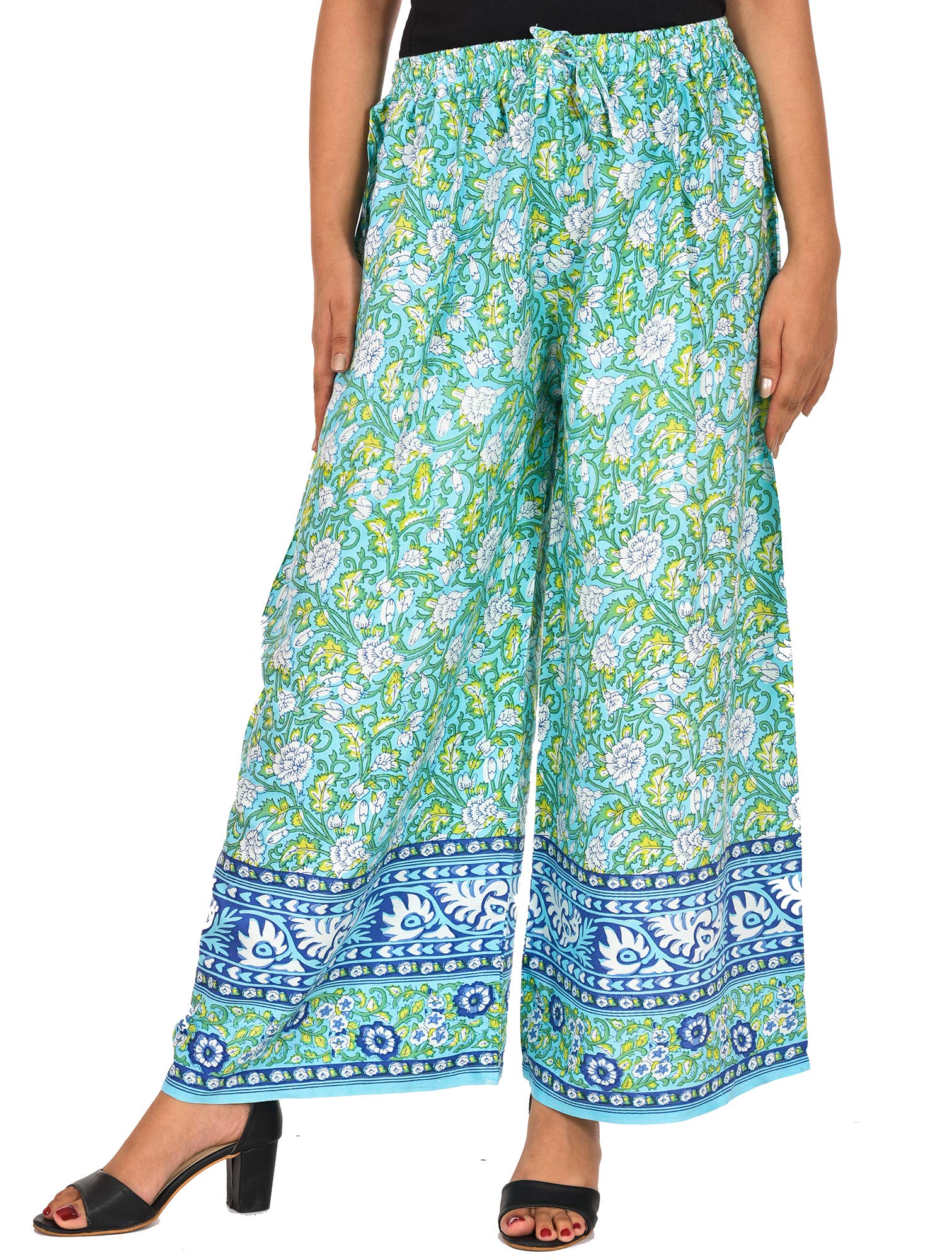cotton breeze Women's Rayon Regular Fit Palazzo Pant Multi Coloured-picture-29