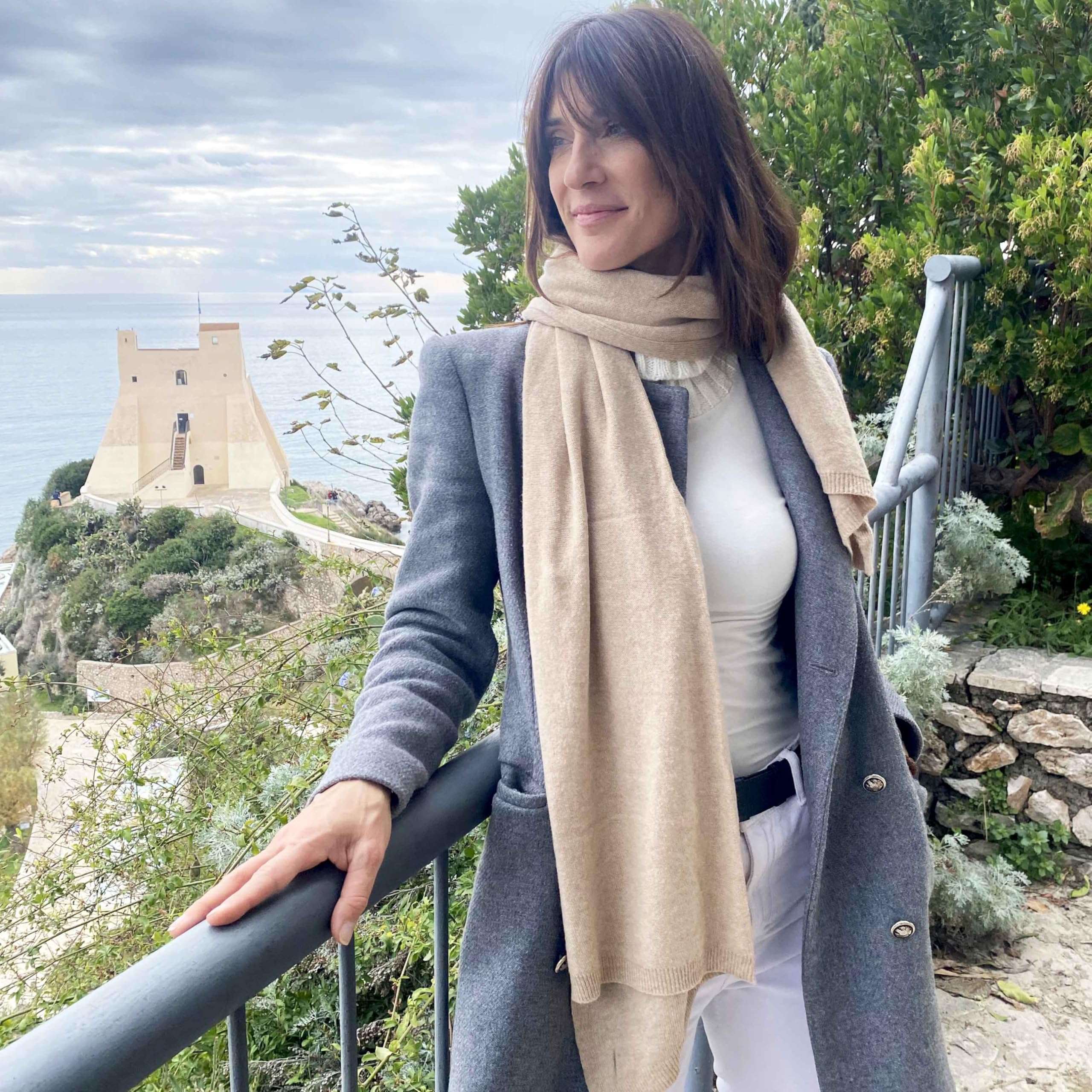 Sciarpa Misto Cashmere Donna Invernale Artigianale MADE IN ITALY - Scialle Coprispalle Donna Elegante in Cachemire, Lana e Viscosa