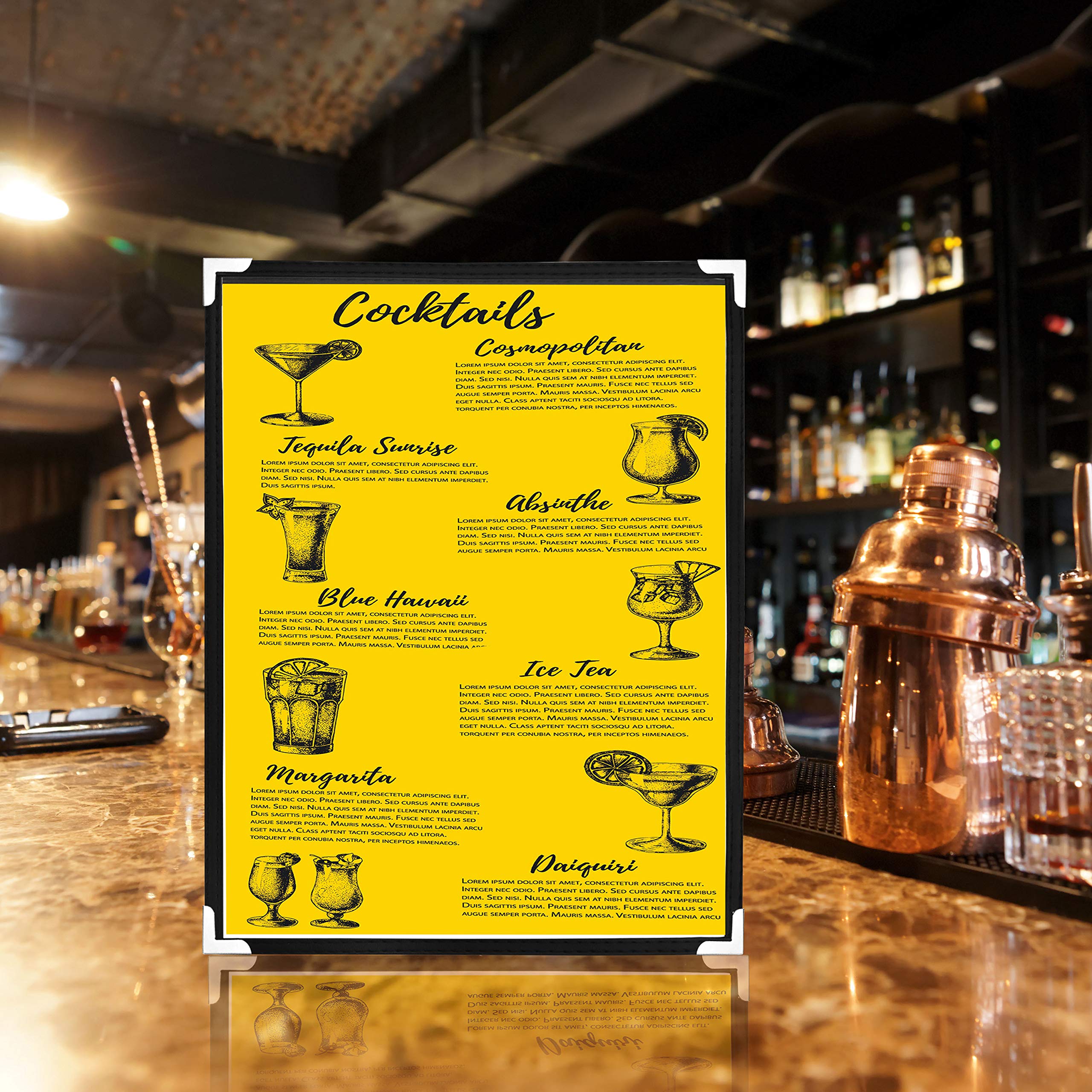 Belle Vous A5 Menu Covers (10 Pack) Single Page Double View American