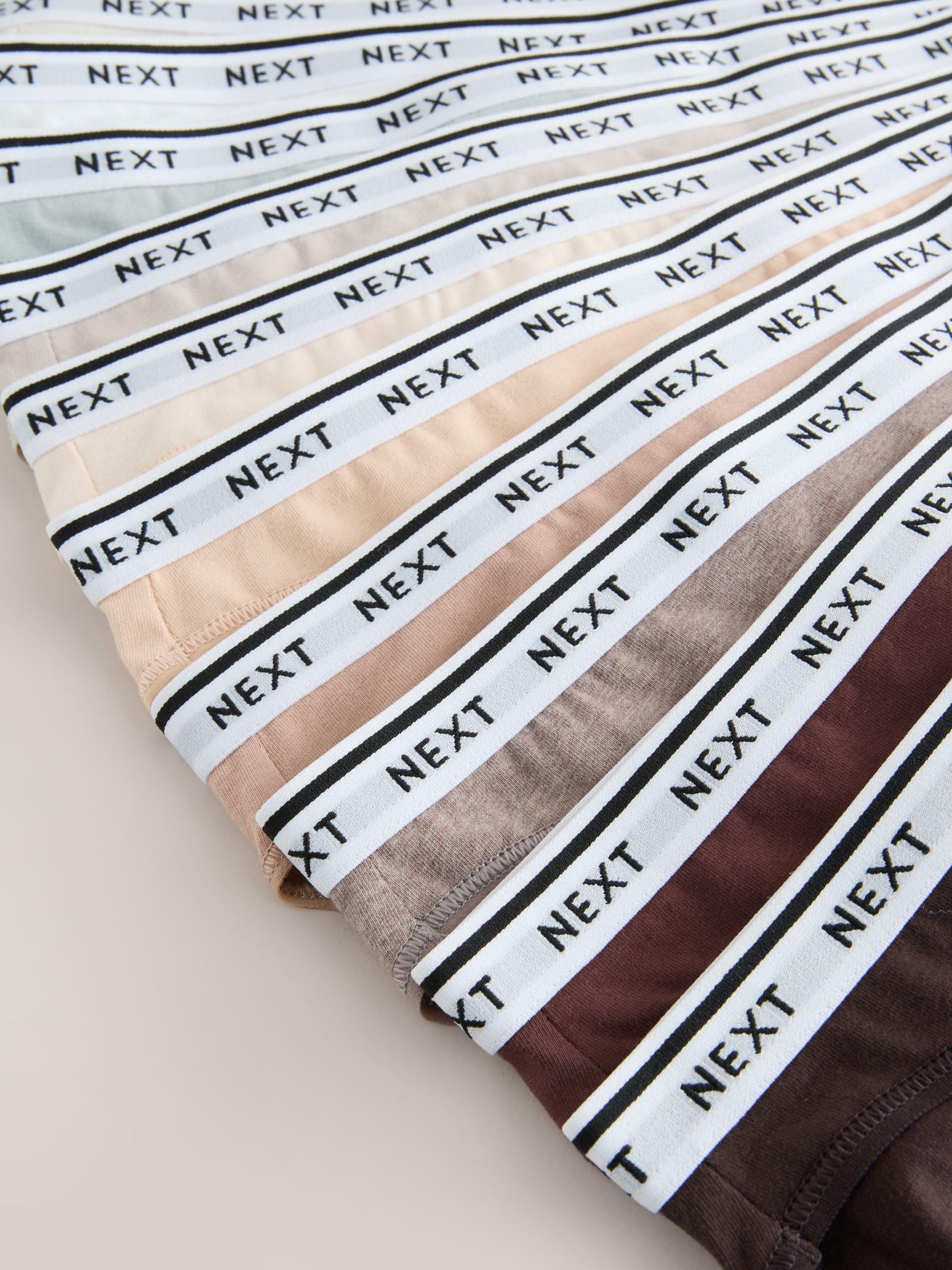 NEXT Mujeres Pack de 10 Braguitas de algodón de Pernera Alta con Logotipo