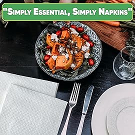 Elegant Lunch Napkins, 1-Ply, 12In X 12In, , White. Paper Napkins For Everyday Use. (pack of 100)