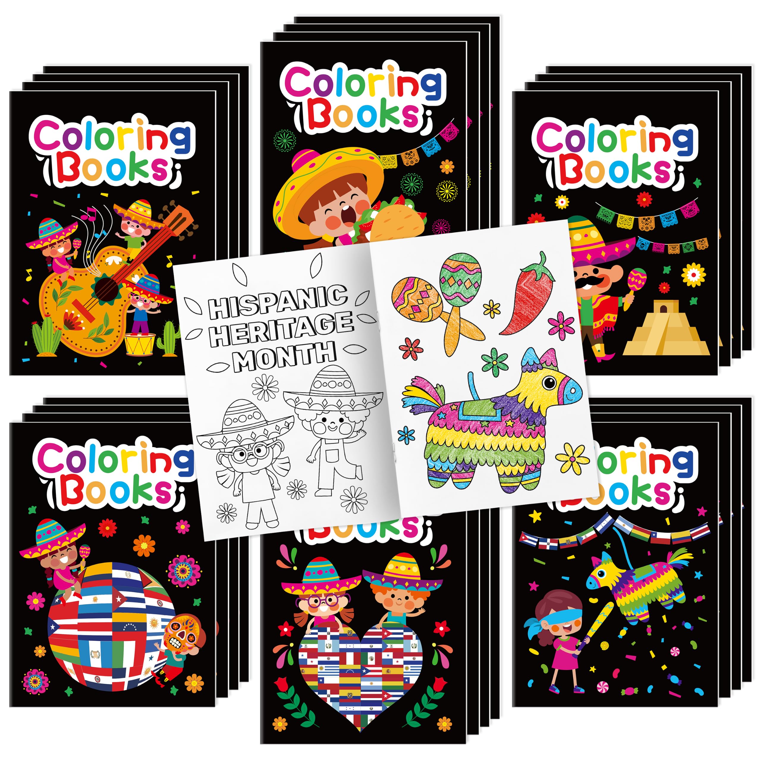 Bulk Hispanic Heritage Month Coloring Books, 24Pcs Drawing Booklet for Kids