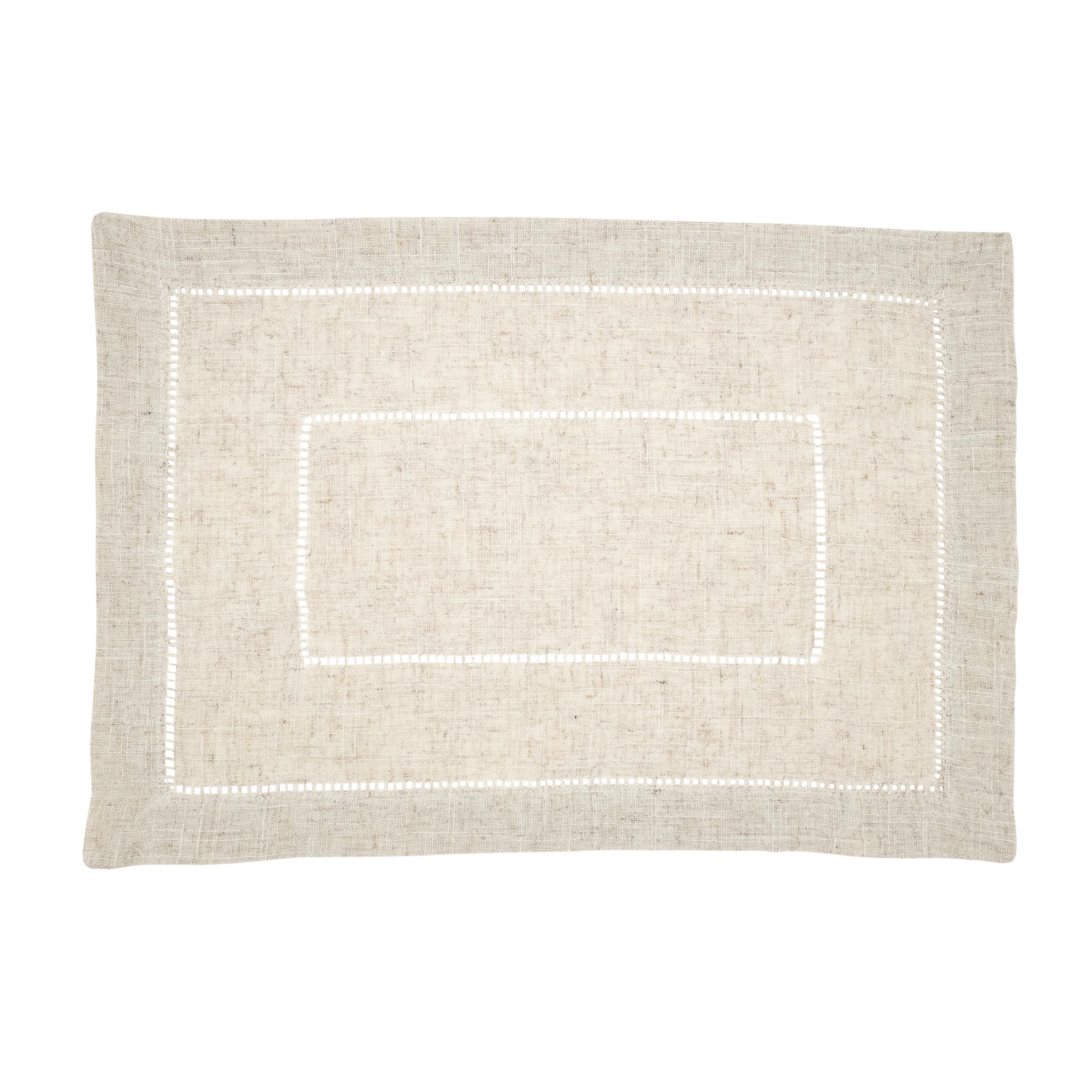 Linen Blend Toscana Double Hemstitched Placemat (Set of 12)
