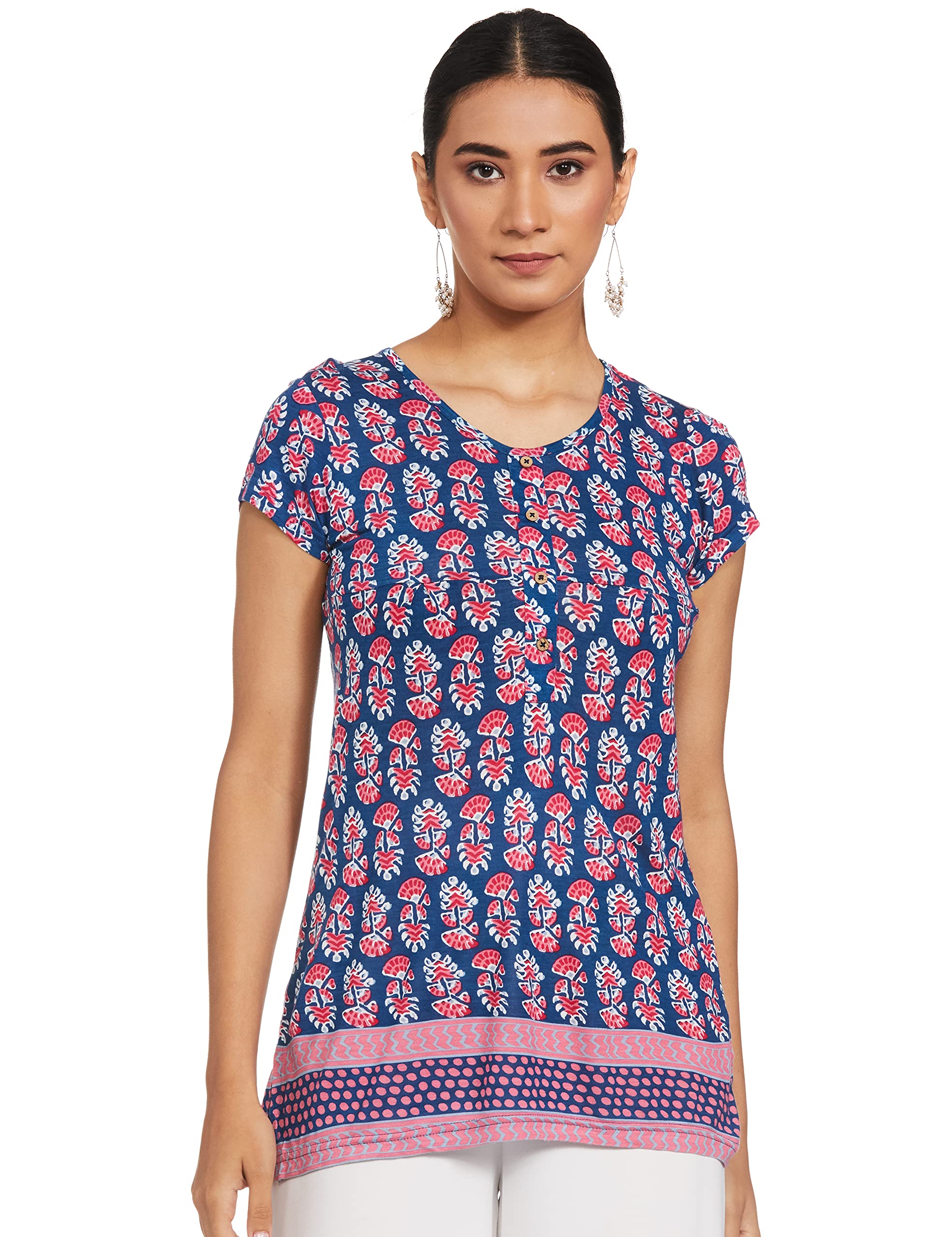 Rangriti Blue Viscose Indie Top in blue