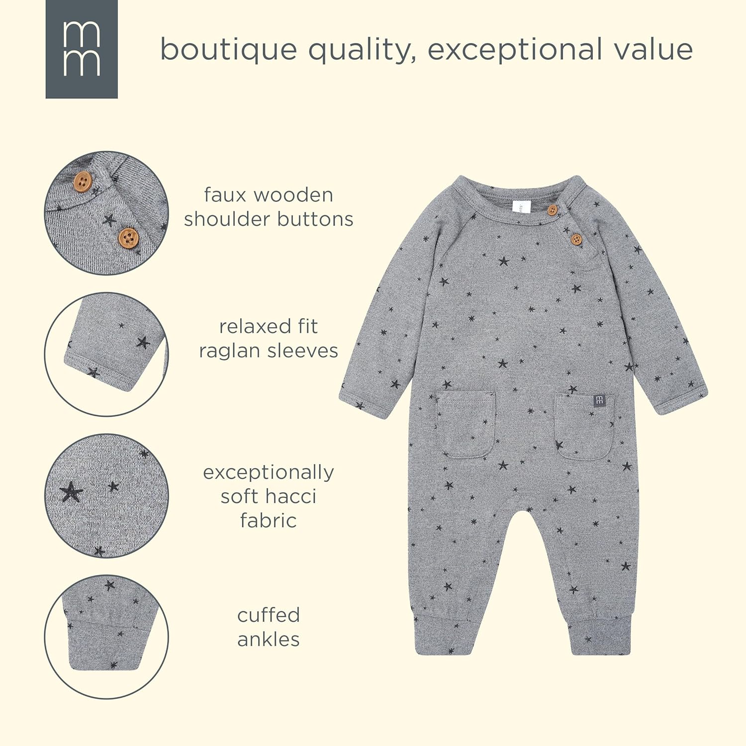 Modern Moments by Gerber baby-boys Raglan Sleeve & Long Leg Romper - Image 6