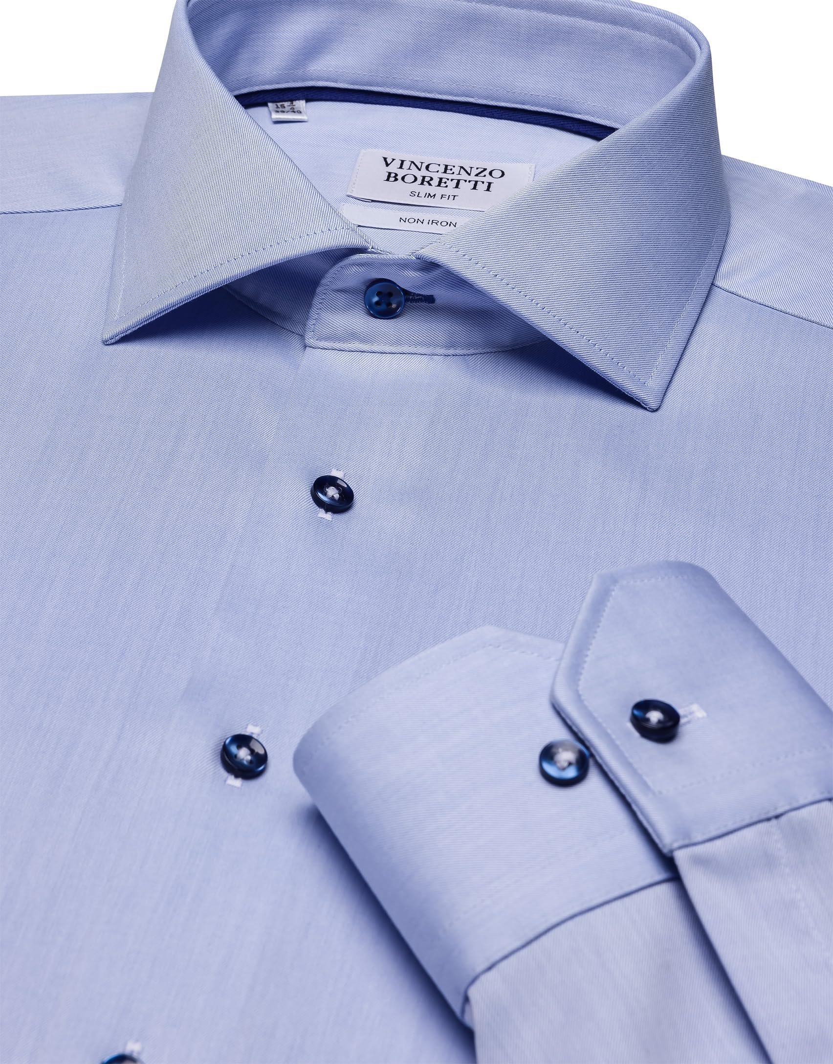 Vincenzo Boretti Camicia, Slim-Fit/Taglio Aderente, Twill - Non-Stiro