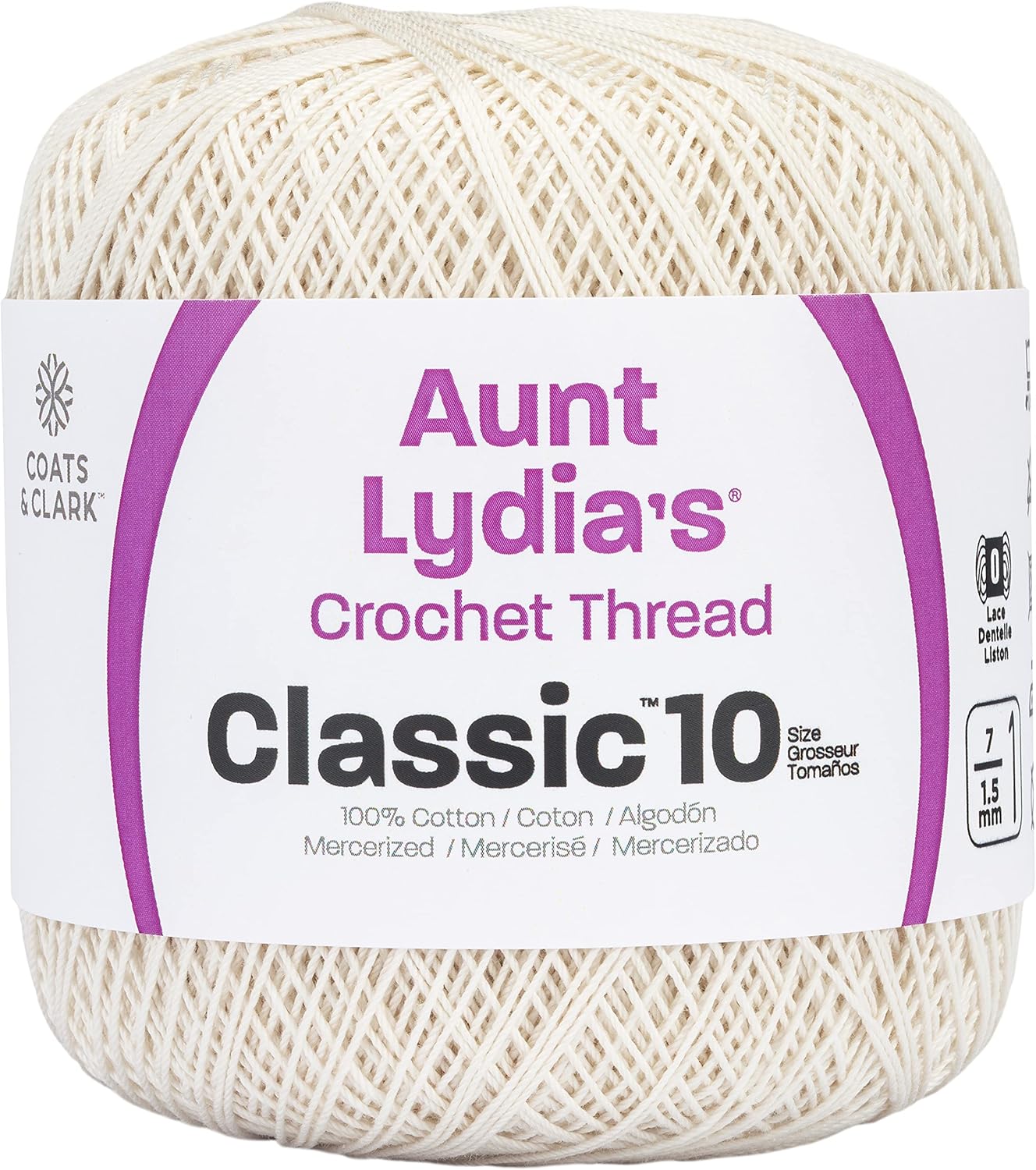 Red Heart Classic Crochet Thread, 1 Pack, Antique White, 1200 Foot - Amazon product rated Grade A