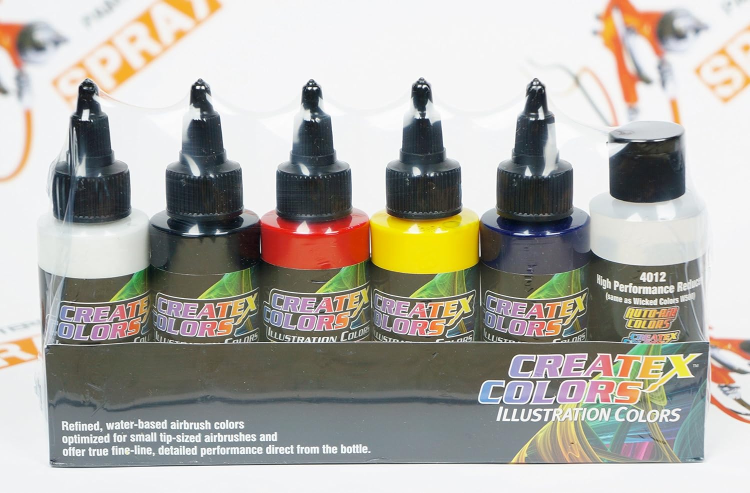 Illustration 5 Colors + Reducer Createx Colors Primary Set 2oz. by SprayGunner